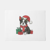 Boston Terrier Dog Weihnachtsfeiertage Weihnachten Fußmatte (Vorderseite)
