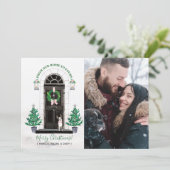 Boston Terrier Dog Weihnachtsfotokarte Einladung (Stehend Vorderseite)