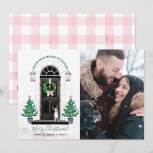 Boston Terrier Dog Weihnachtsfotokarte Einladung