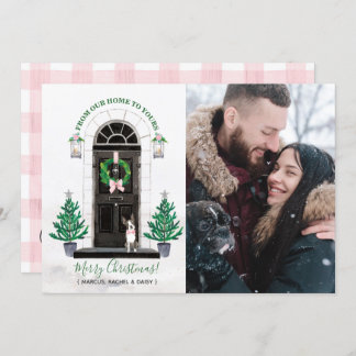 Boston Terrier Dog Weihnachtsfotokarte Einladung