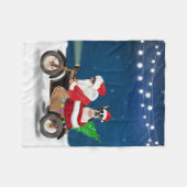 Boston Terrier Dog Weihnachtsmann Fleecedecke (Vorderseite (Horizontal))