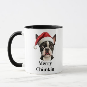 Boston Terrier Dog Weihnachtsmannmütze Weihnachten Tasse