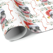 Boston Terrier Dog Weihnachtswrapping Paper Geschenkpapier (Rolleneckpunkt)