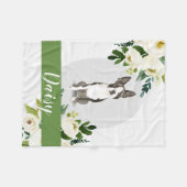 Boston Terrier Dog weiß personalisierte Wasserfarb Fleecedecke (Vorderseite (Horizontal))