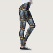 Boston Terrier Dog Whimsical Halloween Malerei Leggings (Rechts)