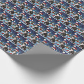Boston Terrier Dog Winter Wonderland Weihnachtsfre Geschenkpapier (Ecke)
