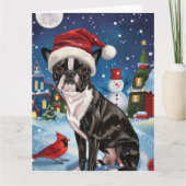 Boston Terrier Dog Winter Wonderland Weihnachtsfre Karte (Vorderseite)