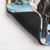 Boston Terrier Dog Winter Wonderland Weihnachtsfre Mousepad (Ecke)