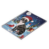 Boston Terrier Dog Winter Wonderland Weihnachtsfre Notizblock (Linke Seite)