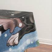 Boston Terrier Dog Winter Wonderland Weihnachtsfre Tischdecke (Beispiel)