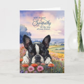 Boston Terrier Dog with Wildflowers Pet Sympathy Karte (Vorderseite)