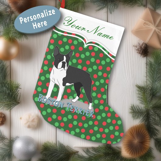 Boston Terrier Dog Zeichnend Kleiner Weihnachtsstrumpf