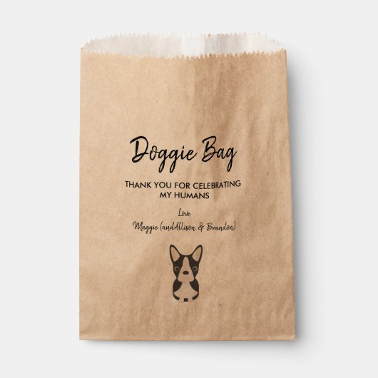 Boston Terrier Doggie Bag für Hochzeit, Gefälligke Geschenktütchen (Vorderseite)