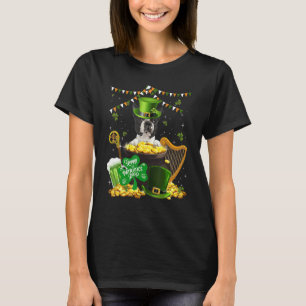 Boston Terrier Dogs Funny Irish Kleeblatt St Patri T-Shirt