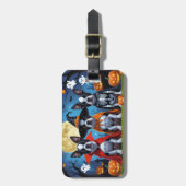 Boston Terrier Dogs Pumpkin Halloween Funny Gepäckanhänger (Vorderseite vertikal)