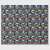 Boston Terrier Dogs Pumpkin Halloween Funny Geschenkpapier (Flach)