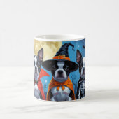 Boston Terrier Dogs Pumpkin Halloween Funny Kaffeetasse (Mittel)