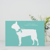 Boston Terrier Doppy Puppy Briefpapier (Stehend Vorderseite)