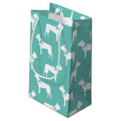 Boston Terrier Doppy Puppy Kleine Geschenktüte (Rückseite Schrägansicht)
