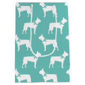 Boston Terrier Doppy Puppy Mittlere Geschenktüte (Rückseite)