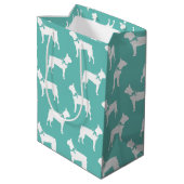 Boston Terrier Doppy Puppy Mittlere Geschenktüte (Rückseite Schrägansicht)