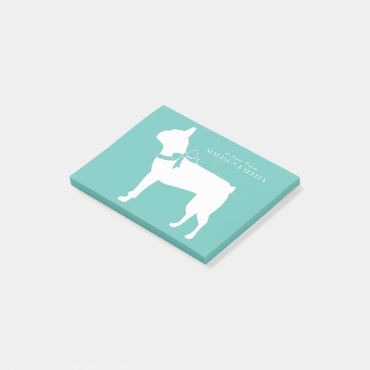 Boston Terrier Doppy Puppy Post-it Klebezettel (angewinkelt)