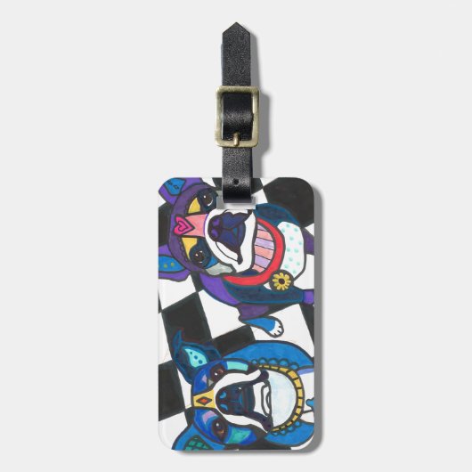 Boston-Terrier durch Heide Galler Gepäckanhänger (Vorderseite vertikal)