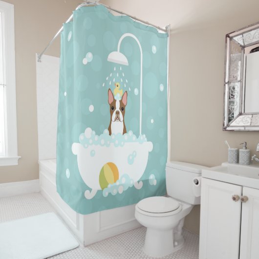 Boston Terrier Duschvorhang (Beispiel)
