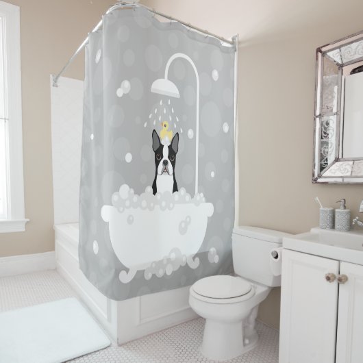 Boston Terrier Duschvorhang (Beispiel)