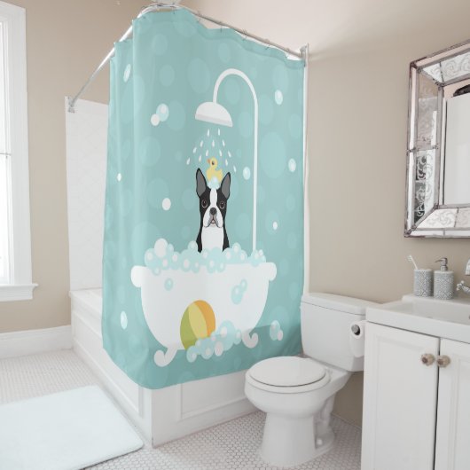 Boston Terrier Duschvorhang (Beispiel)