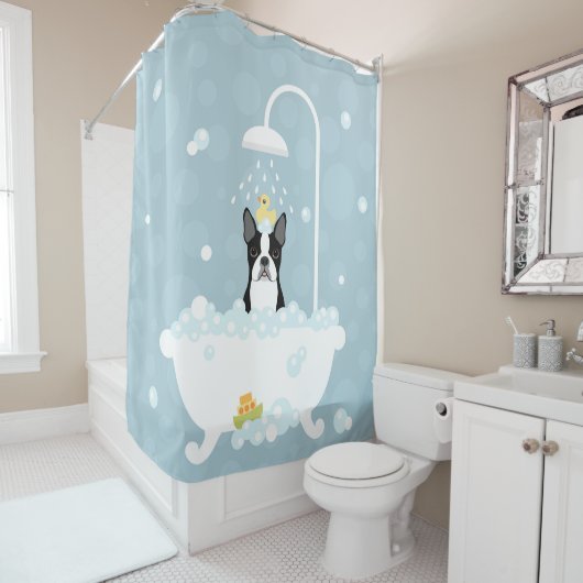 Boston Terrier Duschvorhang (Beispiel)