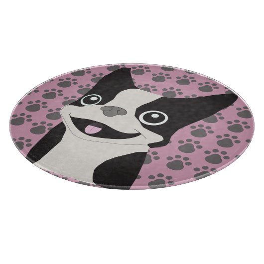 Boston Terrier, Dusty Pink Schneidebrett (Ecke)