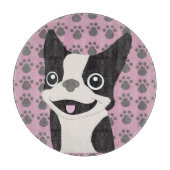 Boston Terrier, Dusty Pink Schneidebrett (Vorderseite)