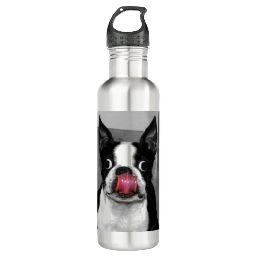 Boston Terrier Edelstahlflasche (Vorderseite)