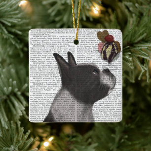 Boston Terrier Eiscreme Keramikornament