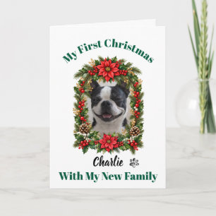Boston Terrier Erstes Weihnachtskarte Karte