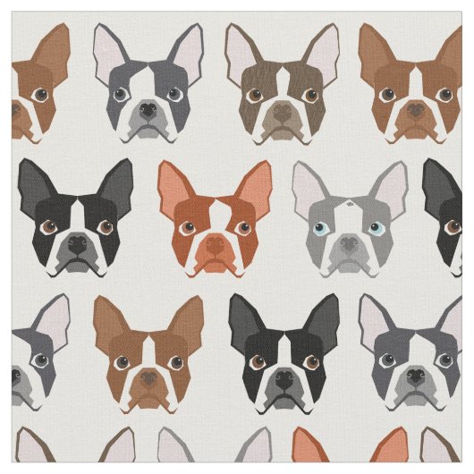 Boston Terrier Fabric Stoff (Nahaufnahme)
