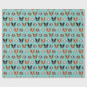 Boston Terrier Facebook Wrapping Paper - niedliche Geschenkpapier (Flach)