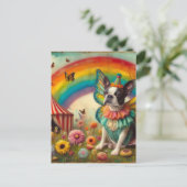Boston Terrier Fairy Circus Postkarte (Stehend Vorderseite)