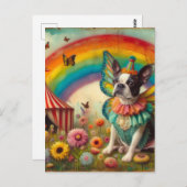 Boston Terrier Fairy Circus Postkarte (Vorne/Hinten)