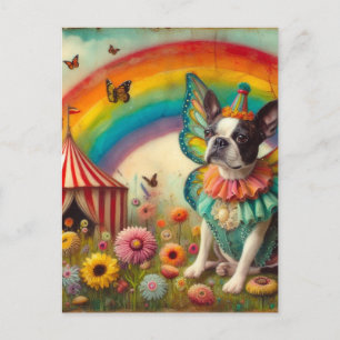 Boston Terrier Fairy Circus Postkarte