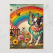 Boston Terrier Fairy Circus Postkarte (Vorderseite)