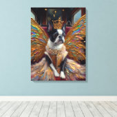 Boston Terrier Fairy Leinwanddruck (Insitu (Holzboden))