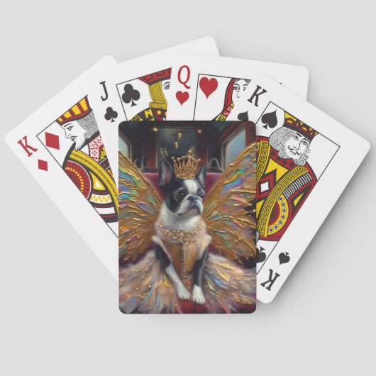 Boston Terrier Fairy Spielkarten (Rückseite)