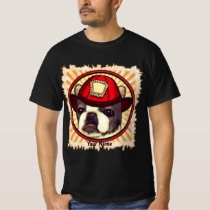 Boston Terrier Firefighter T - Shirt