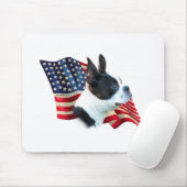 Boston Terrier Flag Mousepad (Mit Mouse)