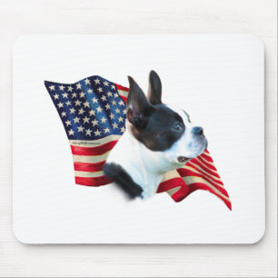 Boston Terrier Flag Mousepad