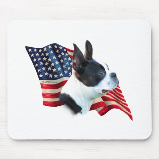 Boston Terrier Flag Mousepad (Vorne)