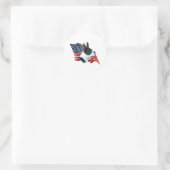 Boston Terrier Flag Runder Aufkleber (Tasche)
