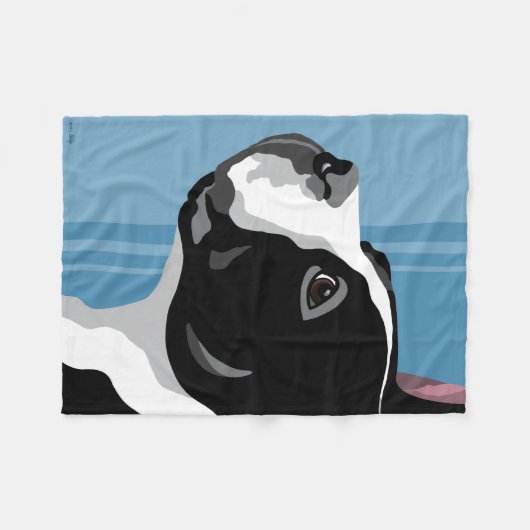 Boston-Terrier-Fleece-Decken Fleecedecke (Vorderseite (Horizontal))